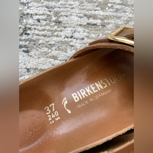 Birkenstock Madrid Big Buckle Brown Leather Gold Size 37 - Picture 4 of 8